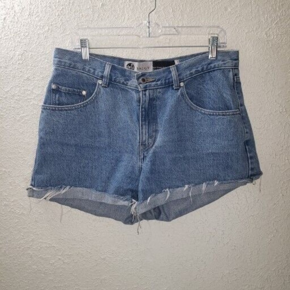 Levi's Sz 29 Silver Tab Denim Shorts Women's High-Waisted Mom Jean's Raw Hem - Picture 2 of 9